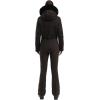 GSOU SNOW Womens Ski Suit One Piece Snowsuit Snowboard Jacket Slim Snow Jumpsuit Faux Fur Ski Outfit Waterproof(Coffee)
