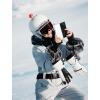 GSOU SNOW Womens Ski Suit One Piece Snowsuit Snowboard Jacket Slim Snow Jumpsuit Faux Fur Ski Outfit Waterproof(Grey)