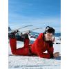 GSOU SNOW Womens Ski Suit One Piece Snowsuit Snowboard Jacket Slim Snow Jumpsuit Faux Fur Ski Outfit Waterproof(Red)
