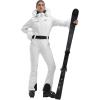 GSOU SNOW Womens Ski Suit One Piece Snowsuit Snowboard Jacket Slim Snow Jumpsuit Faux Fur Ski Outfit Waterproof(White)