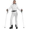 GSOU SNOW Womens Ski Suit One Piece Snowsuit Snowboard Jacket Slim Snow Jumpsuit Faux Fur Ski Outfit Waterproof(White)