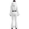 GSOU SNOW Womens Ski Suit One Piece Snowsuit Snowboard Jacket Slim Snow Jumpsuit Faux Fur Ski Outfit Waterproof(White)