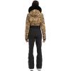 GSOU SNOW Womens Ski Suit One Piece Snowsuit Snowboard Slim Insulated Jumpsuit Jacket Waterproof Windproof for Outdoor Sports(Leopard Print)
