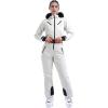 GSOU SNOW Ski Suit Women Snowsuit One Piece Snowboarding Waterproof Windproof Jumpsuit for Outdoor Sports(Beige)