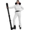 GSOU SNOW Womens Ski Suit One Piece Snowsuit Snowboard Jacket Slim Snow Jumpsuit Faux Fur Ski Outfit Waterproof(All White)