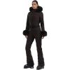 GSOU SNOW Womens Ski Suit One Piece Snowsuit Snowboard Jacket Slim Snow Jumpsuit Faux Fur Ski Outfit Waterproof(Brown)