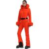 GSOU SNOW Womens Ski Suit One Piece Snowsuit Snowboard Jacket Slim Snow Jumpsuit Faux Fur Ski Outfit Waterproof(Orange)