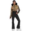 GSOU SNOW Womens Ski Suit One Piece Snowsuit Snowboard Slim Insulated Jumpsuit Jacket Waterproof Windproof for Outdoor Sports(Leopard Print)