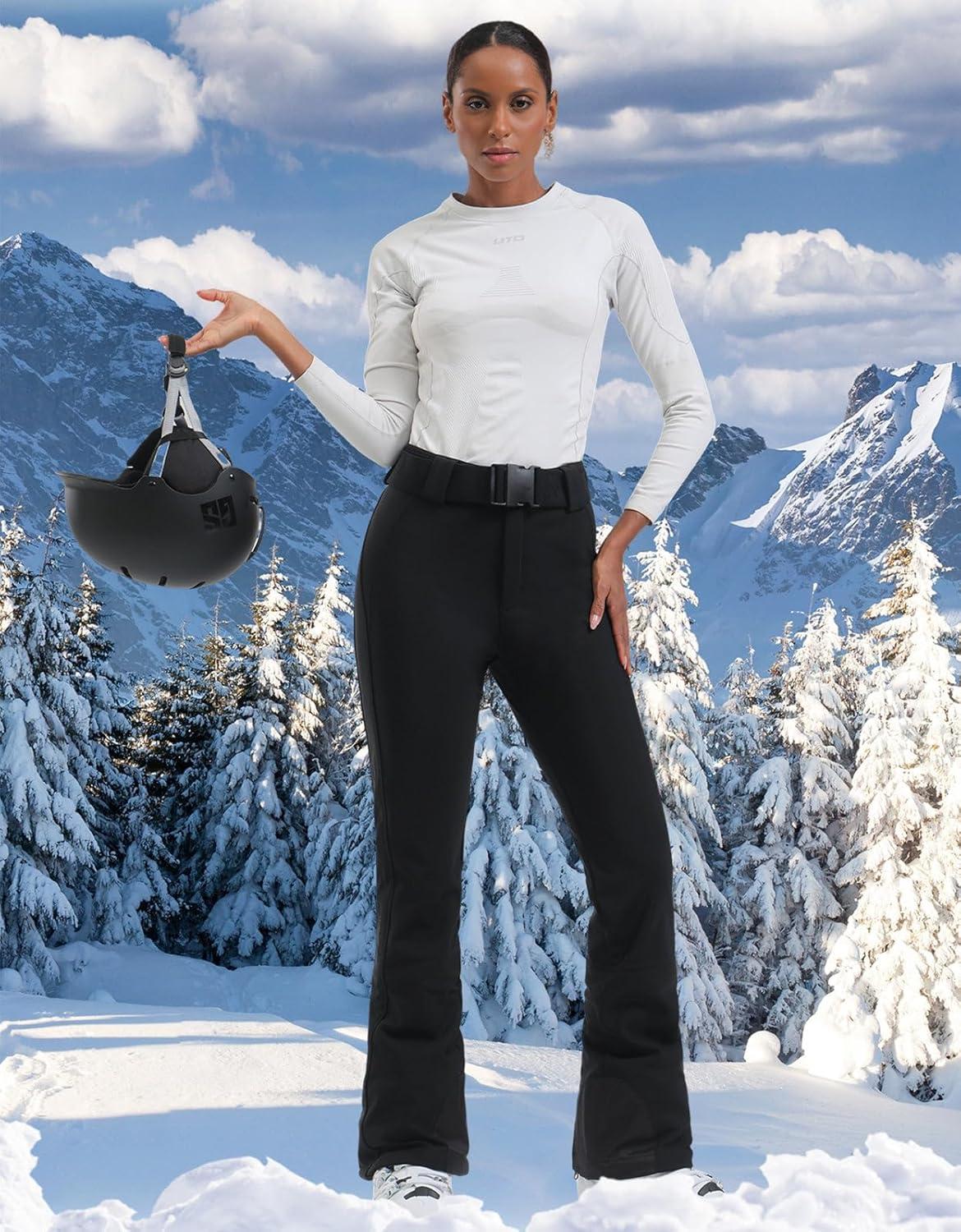 image:imageGSOU SNOW Ski Pants Women Snowboard Pants Slim Snow Insulated Warm Waterproof Windproof Winter OutdoorBlack M
