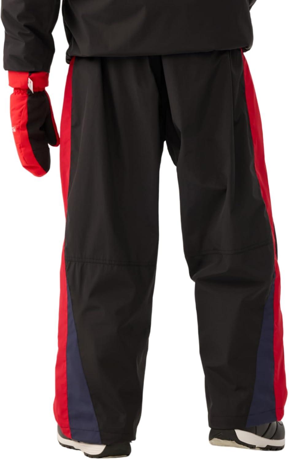 image:imageGSOU SNOW Women Mens Snow Pants Baggy Snowboard Pants Retro Sporty Side Stripe Ski Pants Insulated Waterproof Winter OutdoorDeep Coffee