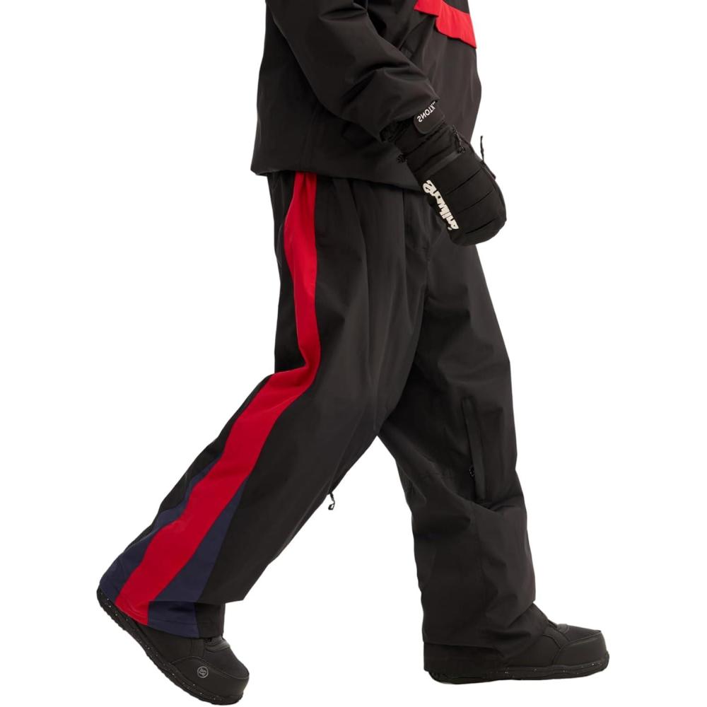 image:imageGSOU SNOW Women Mens Snow Pants Baggy Snowboard Pants Retro Sporty Side Stripe Ski Pants Insulated Waterproof Winter OutdoorDeep Coffee