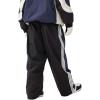 GSOU SNOW Women Mens Snow Pants Baggy Snowboard Pants Retro Sporty Side Stripe Ski Pants Insulated Waterproof Winter Outdoor(Black)