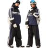 GSOU SNOW Women Mens Snow Pants Baggy Snowboard Pants Retro Sporty Side Stripe Ski Pants Insulated Waterproof Winter Outdoor(Black)