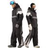 GSOU SNOW Women Mens Snow Pants Baggy Snowboard Pants Retro Sporty Side Stripe Ski Pants Insulated Waterproof Winter Outdoor(Black-1)