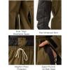 GSOU SNOW Women Mens Snow Pants Baggy Snowboard Pants Retro Sporty Side Stripe Ski Pants Insulated Waterproof Winter Outdoor(Olive)