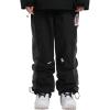 GSOU SNOW Womens Ski Pants Mens Snowboard Pants Waterproof Snow Pants for Winter Outdoor Sport Warm(Black-3)