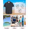 GSOU SNOW Mens Hawaiian Shirt Quick Dry Short Sleeve Tropiacl Floral Button Down Shirts for Beach Summer Vacation(Black)