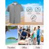 GSOU SNOW Mens Hawaiian Shirt Quick Dry Short Sleeve Tropiacl Floral Button Down Shirts for Beach Summer Vacation(Grey)
