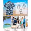 GSOU SNOW Mens Hawaiian Shirt Quick Dry Short Sleeve Tropiacl Floral Button Down Shirts for Beach Summer Vacation(Navy Blue Floal)