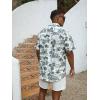 GSOU SNOW Mens Hawaiian Shirt Quick Dry Short Sleeve Tropiacl Floral Button Down Shirts for Beach Summer Vacation(White Palm Tree)
