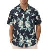 GSOU SNOW Mens Hawaiian Shirt Quick Dry Short Sleeve Tropiacl Floral Button Down Shirts for Beach Summer Vacation(Black Froal)