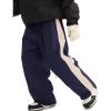 GSOU SNOW Snowboard Pants Mens Womens Retro Baggy Waterproof Reflective Ski Pants Vintage Loose Outwear Not Insulated(Navy Blue)