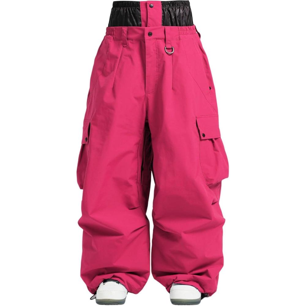 image:imageGSOU SNOW Women Men Ski Pants Snowboard Pants Super Baggy Snowboarding Loose Snow Sport Insulation Waterproof WindproofRose