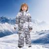 GSOU SNOW Kids Snow Suit One Piece Ski Suit Boys Girls Snowboard Jumpsuits Waterproof Youth Snowsuit Outfit(Grey)