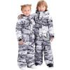 GSOU SNOW Kids Snow Suit One Piece Ski Suit Boys Girls Snowboard Jumpsuits Waterproof Youth Snowsuit Outfit(Grey)