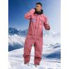 GSOU SNOW Ski Suits Women Men One Piece Snow Suits Waterproof Windproof Men Snowsuit Insulated Ski Jumpsuit for Snow Sports(Pink)