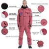 GSOU SNOW Ski Suits Women Men One Piece Snow Suits Waterproof Windproof Men Snowsuit Insulated Ski Jumpsuit for Snow Sports(Pink)