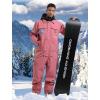 GSOU SNOW Ski Suits Women Men One Piece Snow Suits Waterproof Windproof Men Snowsuit Insulated Ski Jumpsuit for Snow Sports(Pink)
