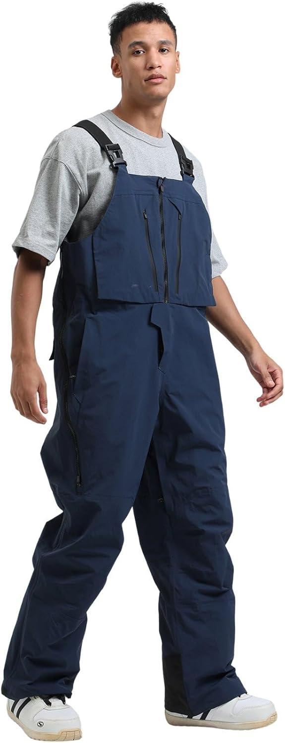 image:imageGSOU SNOW Mens Ski Bibs Women Snowboard Pants Bib Snow Insulated Overalls Waterproof Windproof Winter Warm SportNavy