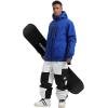 GSOU SNOW Men’s Ski Jacket Snowboard Snow Coat Waterproof Windproof Insulated Winter Mountain Outdoor Sports Fixed Hooded(Klein Blue)