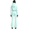 GSOU SNOW Ski Suit Women Snowsuit Slim One Piece Jumpsuit Snow Jackets Waterproof Winter Windproof Outdoor Sports Warm(Light Blue)