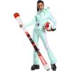 GSOU SNOW Ski Suit Women Snowsuit Slim One Piece Jumpsuit Snow Jackets Waterproof Winter Windproof Outdoor Sports Warm(Light Blue)