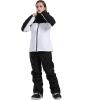 GSOU SNOW Women’s Ski Jacket and Pants Waterproof Windproof Snowsuit Snowboarding Coat Insulated Warm Winter(White 1)