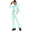 GSOU SNOW Ski Suit Women Snowsuit Slim One Piece Jumpsuit Snow Jackets Waterproof Winter Windproof Outdoor Sports Warm(Light Blue)