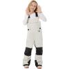 GSOU SNOW Child Snow Bibs Toddler Skiing Bibs Reflective Details Kids Winter Overalls Children’s Ski Pants Begie 15-16Year Beige