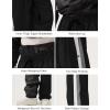 GSOU SNOW Women Mens Snow Pants Baggy Snowboard Pants Retro Sporty Side Stripe Ski Pants Insulated Waterproof Winter Outdoor(Black-2)