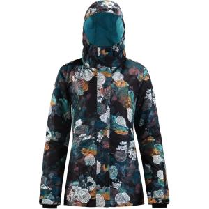GSOU SNOW Women Ski Jacket Snow Coat Waterproof Windproof Snowboarding Jacket Coat Insulated Warm Winter(Flower)