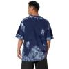 GSOU SNOW Men Oversized T Shirt Cotton Casual Unisex Short Sleeve Vintage Baggy Tee Shirts Washed Mens Streetwear(Black+grey+navy)