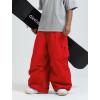 GSOU SNOW Women Men Ski Pants Snowboard Pants Super Baggy Snowboarding Loose Snow Sport Insulation Waterproof Windproof(Red)