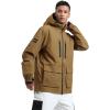 GSOU SNOW Men’s Ski Jacket Snowboard Snow Coat Waterproof Windproof Insulated Winter Outdoor Sports Fixed Hooded(Khaki)