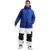 GSOU SNOW Men’s Ski Jacket Snowboard Snow Coat Waterproof Windproof Insulated Winter Outdoor Sports Fixed Hooded(Klein Blue)