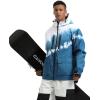 GSOU SNOW Men’s Ski Jacket Snowboard Snow Coat Waterproof Windproof Insulated Winter Outdoor Sports Fixed Hooded(White Blue)