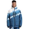 GSOU SNOW Men’s Ski Jacket Snowboard Snow Coat Waterproof Windproof Insulated Winter Outdoor Sports Fixed Hooded(White Blue)