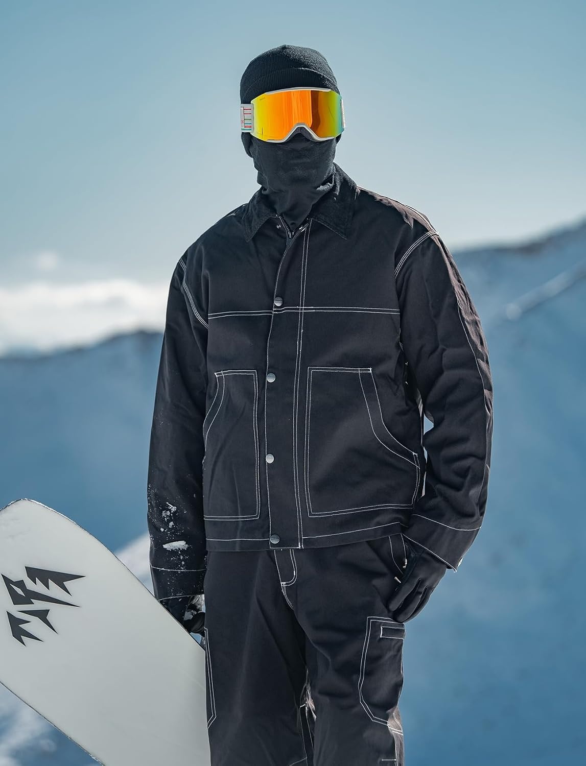 image:imageGSOU SNOW Mens Ski Jacket Womens Snowboard Jacket Snow Coat Waterproof Windproof Warm WinterBlack