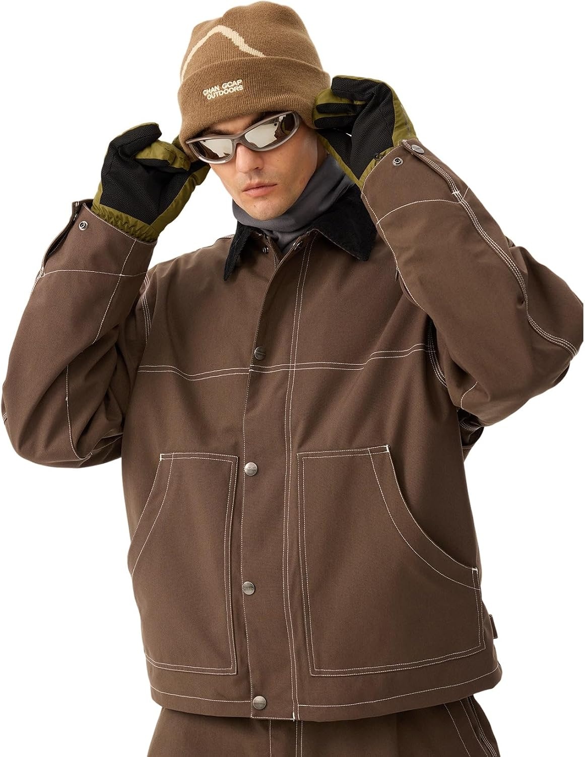 image:imageGSOU SNOW Mens Ski Jacket Womens Snowboard Jacket Snow Coat Waterproof Windproof Warm WinterDeep Coffe