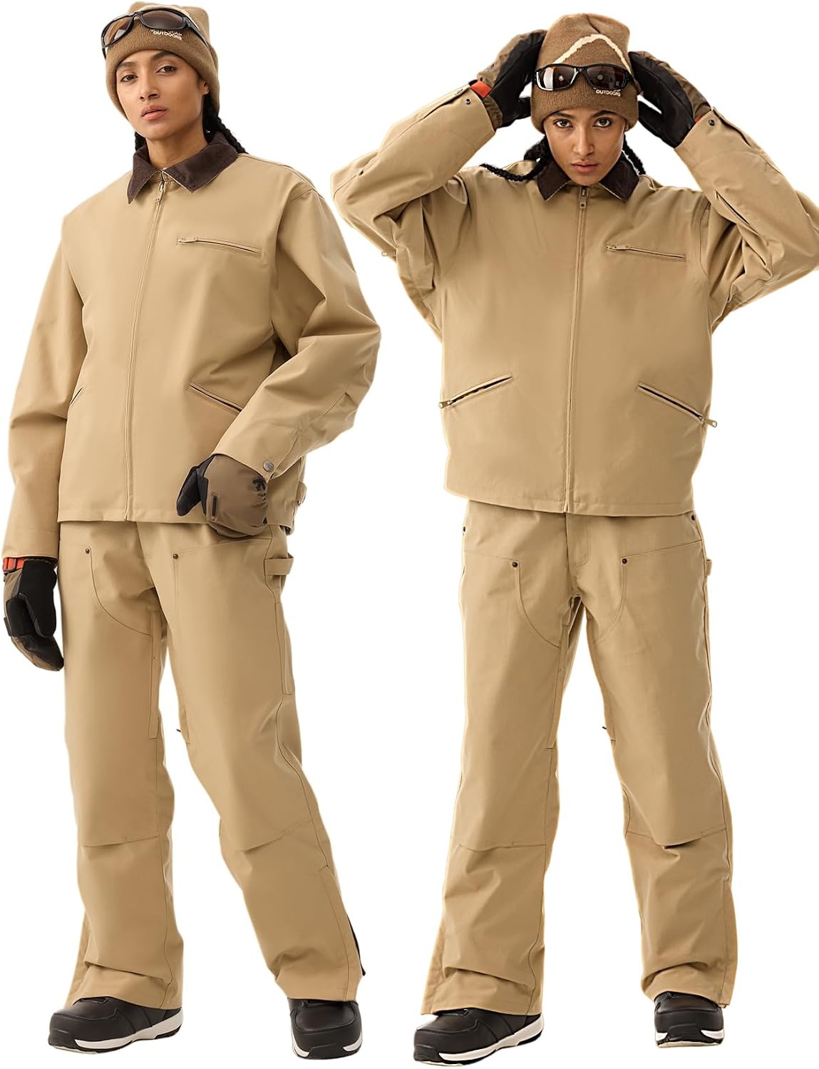 image:imageGSOU SNOW Mens Ski Jacket Womens Snowboard Jacket Snow Coat Waterproof Windproof Warm WinterKhaki1